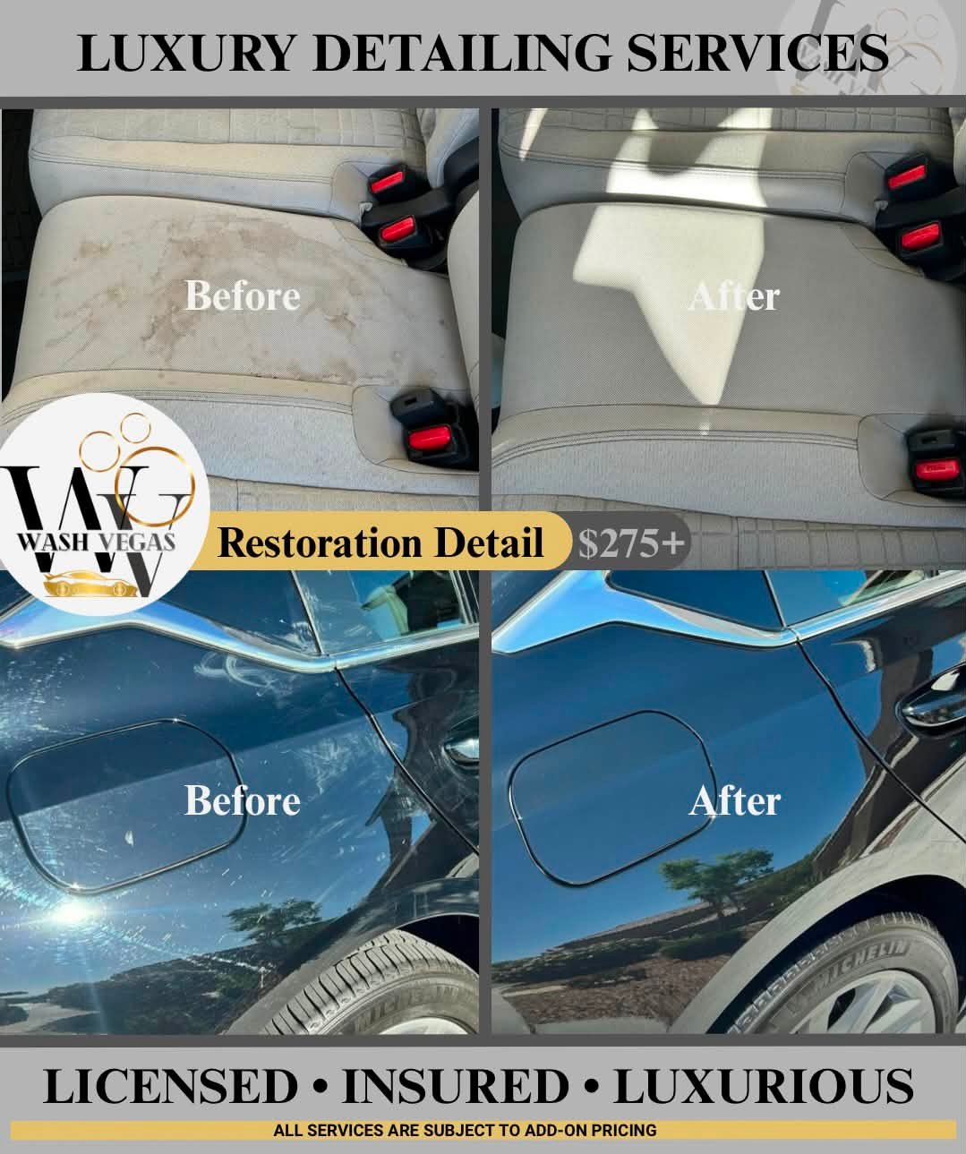 Wash Vegas luxury detailing before and after results